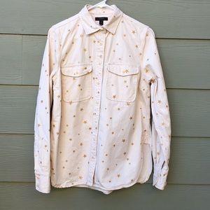 J Crew button-down glitter star shirt